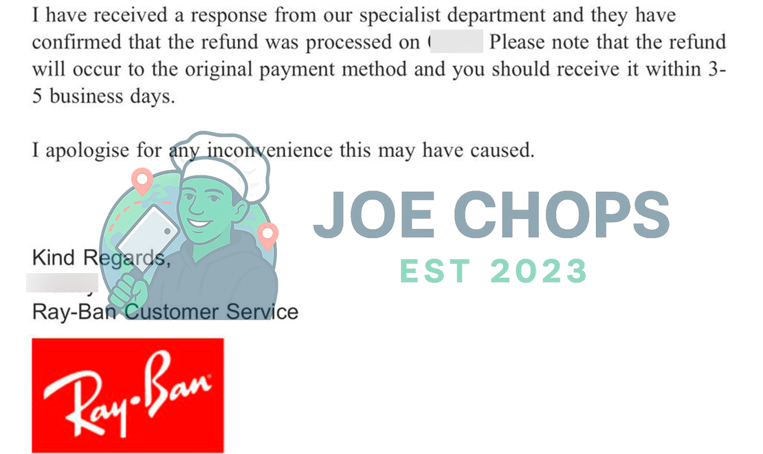 Ray-Ban Order Success